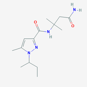 molecular formula C14H24N4O2 B7193138 N-(4-amino-2-methyl-4-oxobutan-2-yl)-1-butan-2-yl-5-methylpyrazole-3-carboxamide 