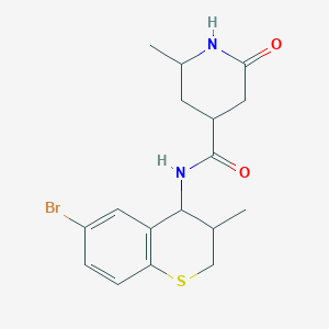molecular formula C17H21BrN2O2S B7193231 N-(6-bromo-3-methyl-3,4-dihydro-2H-thiochromen-4-yl)-2-methyl-6-oxopiperidine-4-carboxamide 