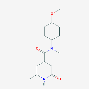 molecular formula C15H26N2O3 B7193239 N-(4-methoxycyclohexyl)-N,2-dimethyl-6-oxopiperidine-4-carboxamide 