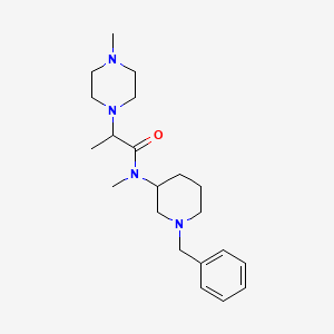 molecular formula C21H34N4O B7193268 N-(1-benzylpiperidin-3-yl)-N-methyl-2-(4-methylpiperazin-1-yl)propanamide 