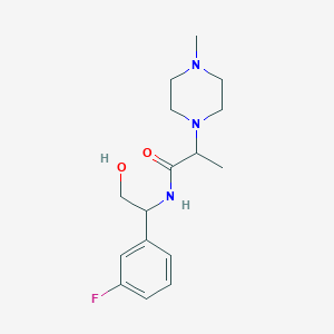 molecular formula C16H24FN3O2 B7193321 N-[1-(3-fluorophenyl)-2-hydroxyethyl]-2-(4-methylpiperazin-1-yl)propanamide 