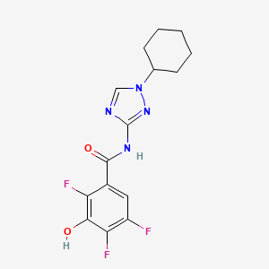 molecular formula C15H15F3N4O2 B7193381 N-(1-cyclohexyl-1,2,4-triazol-3-yl)-2,4,5-trifluoro-3-hydroxybenzamide 