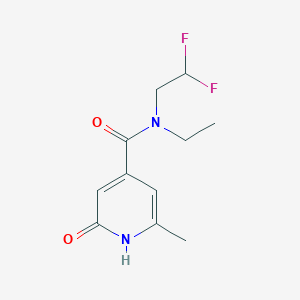 molecular formula C11H14F2N2O2 B7193410 N-(2,2-difluoroethyl)-N-ethyl-2-methyl-6-oxo-1H-pyridine-4-carboxamide 