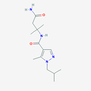 molecular formula C14H24N4O2 B7193422 N-(4-amino-2-methyl-4-oxobutan-2-yl)-5-methyl-1-(2-methylpropyl)pyrazole-4-carboxamide 