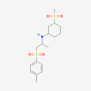 molecular formula C17H27NO4S2 B7193428 N-[1-(4-methylphenyl)sulfonylpropan-2-yl]-3-methylsulfonylcyclohexan-1-amine 