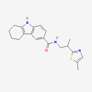 molecular formula C20H23N3OS B7193459 N-[2-(5-methyl-1,3-thiazol-2-yl)propyl]-6,7,8,9-tetrahydro-5H-carbazole-3-carboxamide 