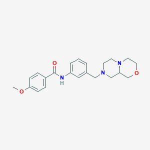 molecular formula C22H27N3O3 B7193487 N-[3-(3,4,6,7,9,9a-hexahydro-1H-pyrazino[2,1-c][1,4]oxazin-8-ylmethyl)phenyl]-4-methoxybenzamide 