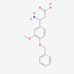molecular formula C17H19NO4 B071936 3-Amino-3-[4-(benzyloxy)-3-methoxyphenyl]propanoic acid CAS No. 167887-37-8