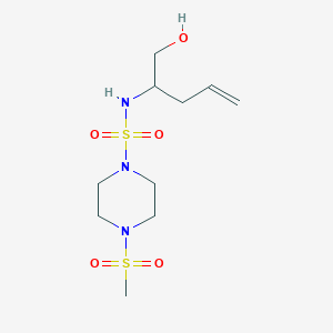 molecular formula C10H21N3O5S2 B7193672 N-(1-hydroxypent-4-en-2-yl)-4-methylsulfonylpiperazine-1-sulfonamide 