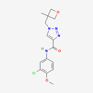 molecular formula C15H17ClN4O3 B7193706 N-(3-chloro-4-methoxyphenyl)-1-[(3-methyloxetan-3-yl)methyl]triazole-4-carboxamide 