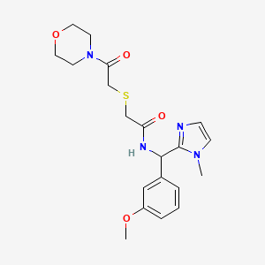 molecular formula C20H26N4O4S B7193920 N-[(3-methoxyphenyl)-(1-methylimidazol-2-yl)methyl]-2-(2-morpholin-4-yl-2-oxoethyl)sulfanylacetamide 