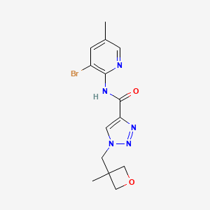 molecular formula C14H16BrN5O2 B7193985 N-(3-bromo-5-methylpyridin-2-yl)-1-[(3-methyloxetan-3-yl)methyl]triazole-4-carboxamide 