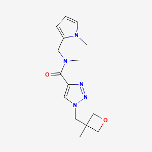 molecular formula C15H21N5O2 B7193993 N-methyl-1-[(3-methyloxetan-3-yl)methyl]-N-[(1-methylpyrrol-2-yl)methyl]triazole-4-carboxamide 