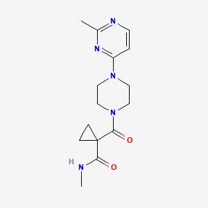 molecular formula C15H21N5O2 B7194125 N-methyl-1-[4-(2-methylpyrimidin-4-yl)piperazine-1-carbonyl]cyclopropane-1-carboxamide 