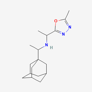 molecular formula C17H27N3O B7194223 N-[1-(1-adamantyl)ethyl]-1-(5-methyl-1,3,4-oxadiazol-2-yl)ethanamine 