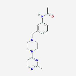 molecular formula C18H23N5O B7194234 N-[3-[[4-(2-methylpyrimidin-4-yl)piperazin-1-yl]methyl]phenyl]acetamide 