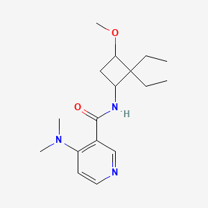 molecular formula C17H27N3O2 B7194326 N-(2,2-diethyl-3-methoxycyclobutyl)-4-(dimethylamino)pyridine-3-carboxamide 