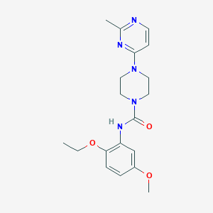 molecular formula C19H25N5O3 B7194329 N-(2-ethoxy-5-methoxyphenyl)-4-(2-methylpyrimidin-4-yl)piperazine-1-carboxamide 