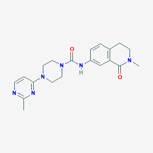 molecular formula C20H24N6O2 B7194336 N-(2-methyl-1-oxo-3,4-dihydroisoquinolin-7-yl)-4-(2-methylpyrimidin-4-yl)piperazine-1-carboxamide 