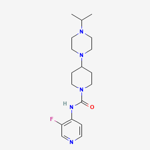 molecular formula C18H28FN5O B7194360 N-(3-fluoropyridin-4-yl)-4-(4-propan-2-ylpiperazin-1-yl)piperidine-1-carboxamide 