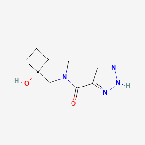 molecular formula C9H14N4O2 B7194393 N-[(1-hydroxycyclobutyl)methyl]-N-methyl-2H-triazole-4-carboxamide 