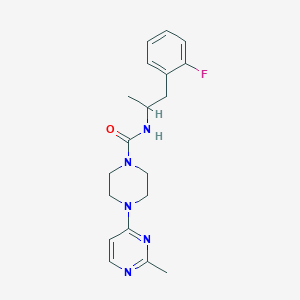 molecular formula C19H24FN5O B7194471 N-[1-(2-fluorophenyl)propan-2-yl]-4-(2-methylpyrimidin-4-yl)piperazine-1-carboxamide 