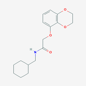 molecular formula C17H23NO4 B7194583 N-(cyclohexylmethyl)-2-(2,3-dihydro-1,4-benzodioxin-5-yloxy)acetamide 