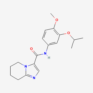 molecular formula C18H23N3O3 B7194716 N-(4-methoxy-3-propan-2-yloxyphenyl)-5,6,7,8-tetrahydroimidazo[1,2-a]pyridine-3-carboxamide 