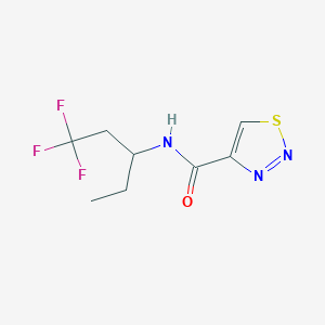 molecular formula C8H10F3N3OS B7194736 N-(1,1,1-trifluoropentan-3-yl)thiadiazole-4-carboxamide 
