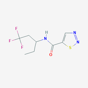 molecular formula C8H10F3N3OS B7194743 N-(1,1,1-trifluoropentan-3-yl)thiadiazole-5-carboxamide 