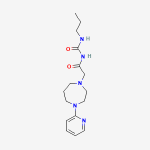 molecular formula C16H25N5O2 B7194776 N-(propylcarbamoyl)-2-(4-pyridin-2-yl-1,4-diazepan-1-yl)acetamide 