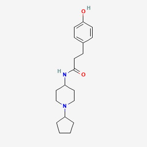 molecular formula C19H28N2O2 B7194806 N-(1-cyclopentylpiperidin-4-yl)-3-(4-hydroxyphenyl)propanamide 