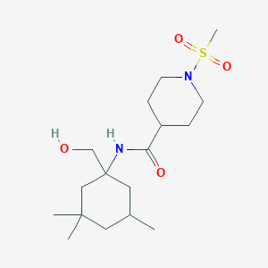 molecular formula C17H32N2O4S B7194811 N-[1-(hydroxymethyl)-3,3,5-trimethylcyclohexyl]-1-methylsulfonylpiperidine-4-carboxamide 