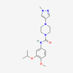 molecular formula C19H27N5O3 B7194835 N-(4-methoxy-3-propan-2-yloxyphenyl)-4-(1-methylpyrazol-4-yl)piperazine-1-carboxamide 