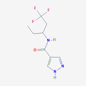 molecular formula C9H12F3N3O B7194851 N-(1,1,1-trifluoropentan-3-yl)-1H-pyrazole-4-carboxamide 