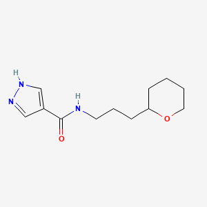 molecular formula C12H19N3O2 B7194853 N-[3-(oxan-2-yl)propyl]-1H-pyrazole-4-carboxamide 