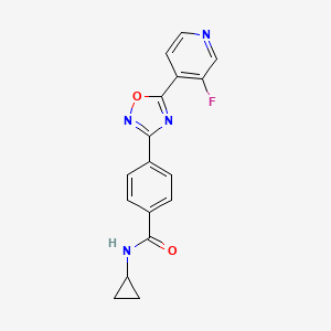 molecular formula C17H13FN4O2 B7195170 N-cyclopropyl-4-[5-(3-fluoropyridin-4-yl)-1,2,4-oxadiazol-3-yl]benzamide 