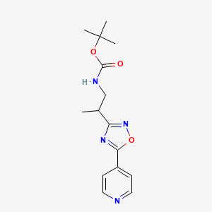 molecular formula C15H20N4O3 B7195395 tert-butyl N-[2-(5-pyridin-4-yl-1,2,4-oxadiazol-3-yl)propyl]carbamate 