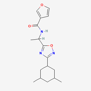 molecular formula C17H23N3O3 B7195452 N-[1-[3-(3,5-dimethylcyclohexyl)-1,2,4-oxadiazol-5-yl]ethyl]furan-3-carboxamide 