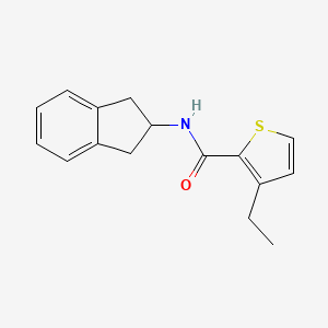 molecular formula C16H17NOS B7195480 N-(2,3-dihydro-1H-inden-2-yl)-3-ethylthiophene-2-carboxamide 