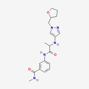 molecular formula C19H25N5O3 B7195486 N-methyl-3-[2-[[1-(oxolan-2-ylmethyl)pyrazol-4-yl]amino]propanoylamino]benzamide 