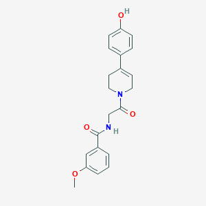 molecular formula C21H22N2O4 B7195541 N-[2-[4-(4-hydroxyphenyl)-3,6-dihydro-2H-pyridin-1-yl]-2-oxoethyl]-3-methoxybenzamide 