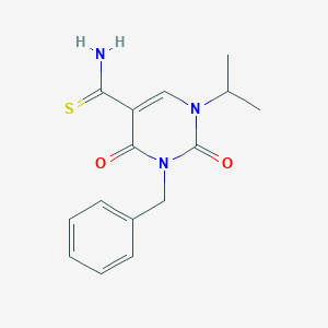 molecular formula C15H17N3O2S B071957 3-Benzyl-1-isopropyl-2,4-dioxo-1,2,3,4-tetrahydropyrimidine-5-carbothioamide CAS No. 175203-49-3
