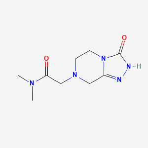 molecular formula C9H15N5O2 B7195709 N,N-dimethyl-2-(3-oxo-2,5,6,8-tetrahydro-[1,2,4]triazolo[4,3-a]pyrazin-7-yl)acetamide 