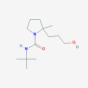molecular formula C13H26N2O2 B7195813 N-tert-butyl-2-(3-hydroxypropyl)-2-methylpyrrolidine-1-carboxamide 