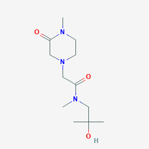 molecular formula C12H23N3O3 B7195828 N-(2-hydroxy-2-methylpropyl)-N-methyl-2-(4-methyl-3-oxopiperazin-1-yl)acetamide 