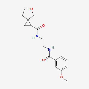molecular formula C17H22N2O4 B7195873 N-[2-[(3-methoxybenzoyl)amino]ethyl]-5-oxaspiro[2.4]heptane-2-carboxamide 