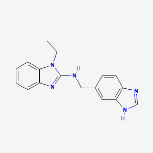 molecular formula C17H17N5 B7195893 N-(3H-benzimidazol-5-ylmethyl)-1-ethylbenzimidazol-2-amine 
