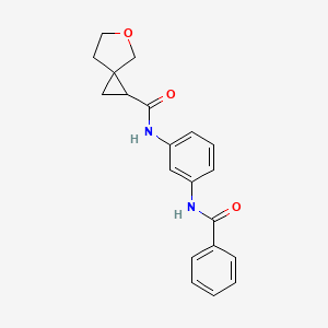 molecular formula C20H20N2O3 B7195895 N-(3-benzamidophenyl)-5-oxaspiro[2.4]heptane-2-carboxamide 