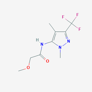molecular formula C9H12F3N3O2 B7196050 N-[2,4-dimethyl-5-(trifluoromethyl)pyrazol-3-yl]-2-methoxyacetamide 